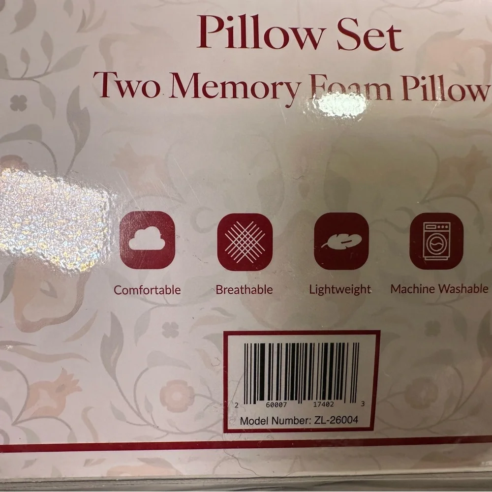 NEW - ZENFLOW &‎ Company Two Memory Foam Pillows
